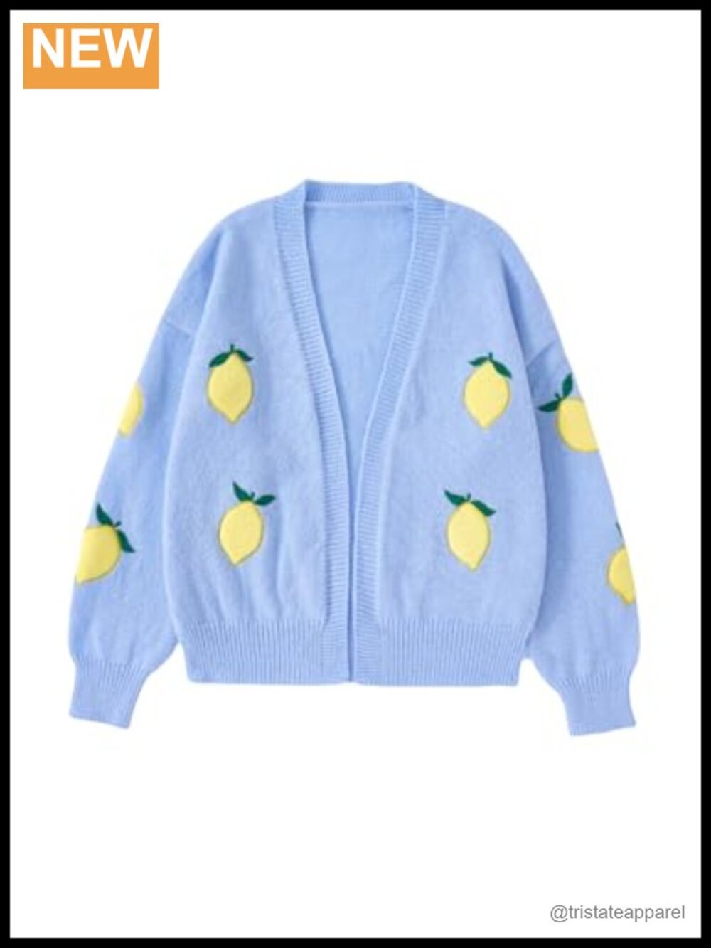 Long Sleeve Chunky Knit Open Front Cardigan Two Tone Loose